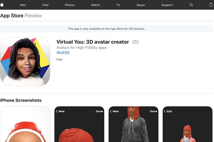 Wolf3D  Personal 3D Avatar Creator For Games Mobile Apps VRAR